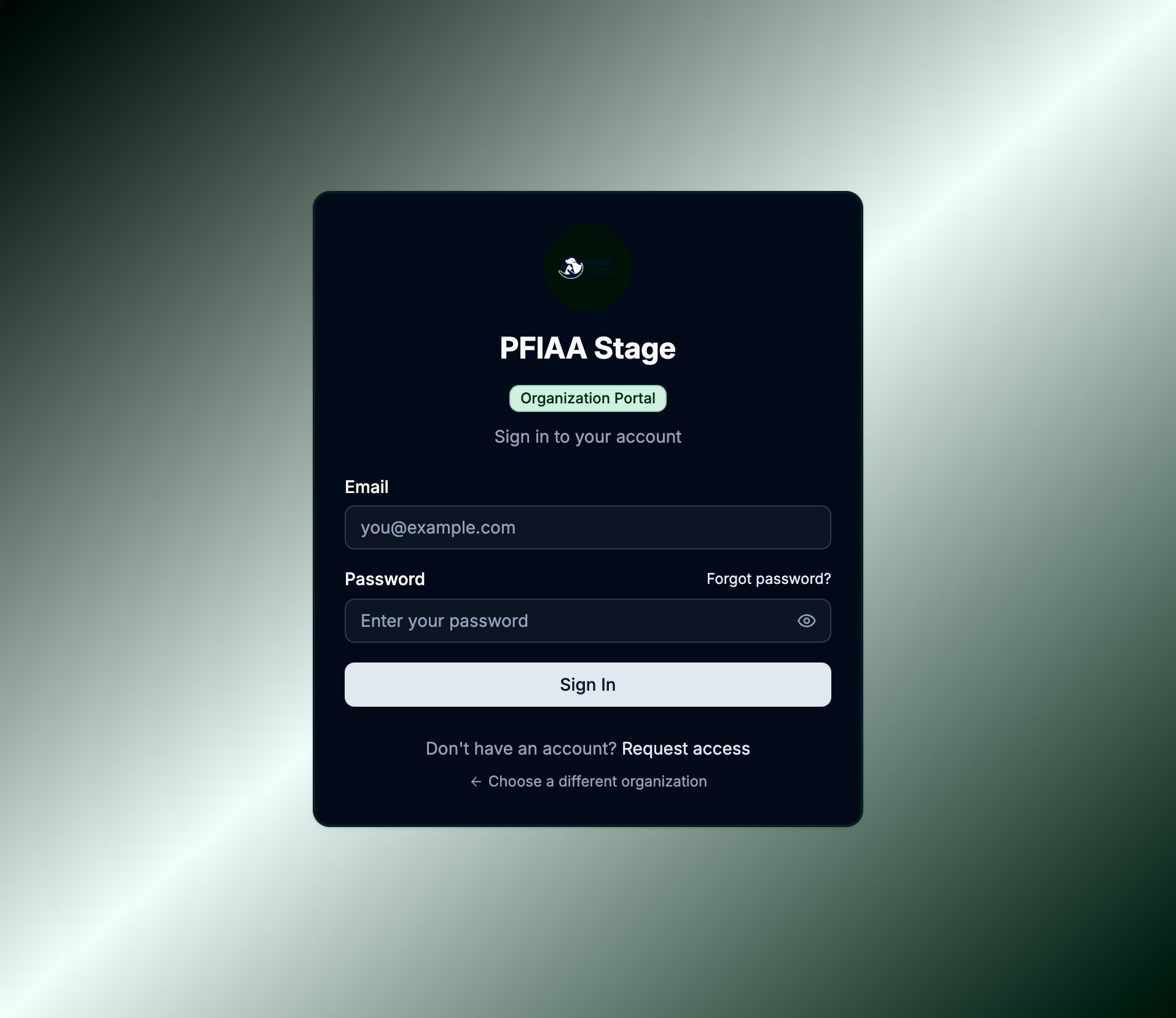 Association App login screen — your organisation's branded sign-in page
